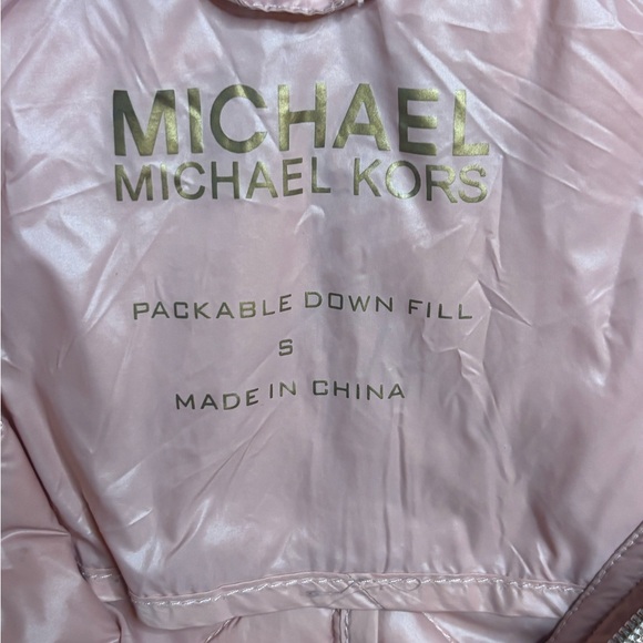 NWOT Michael Kors Blush Quilted Puffer Jacket Down/Feather Packable Filling - Picture 5 of 7